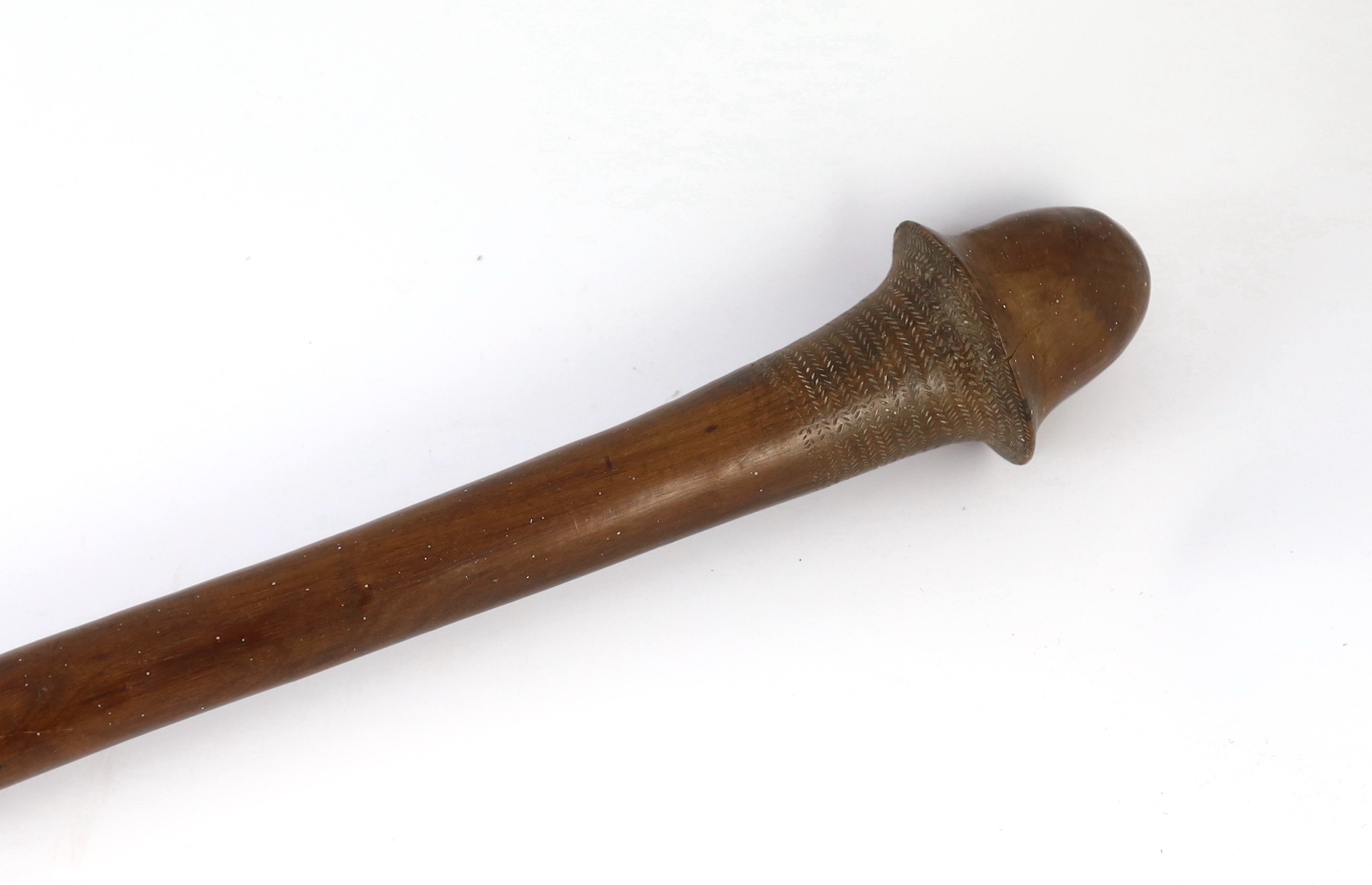 A South Sea Island hardwood war club, 79cm long